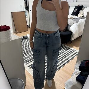 Zara Blue Cargo Jeans